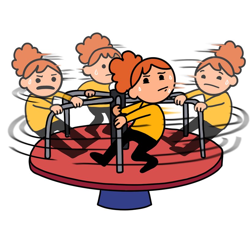 Going round in circles on a spinning playground roundabout