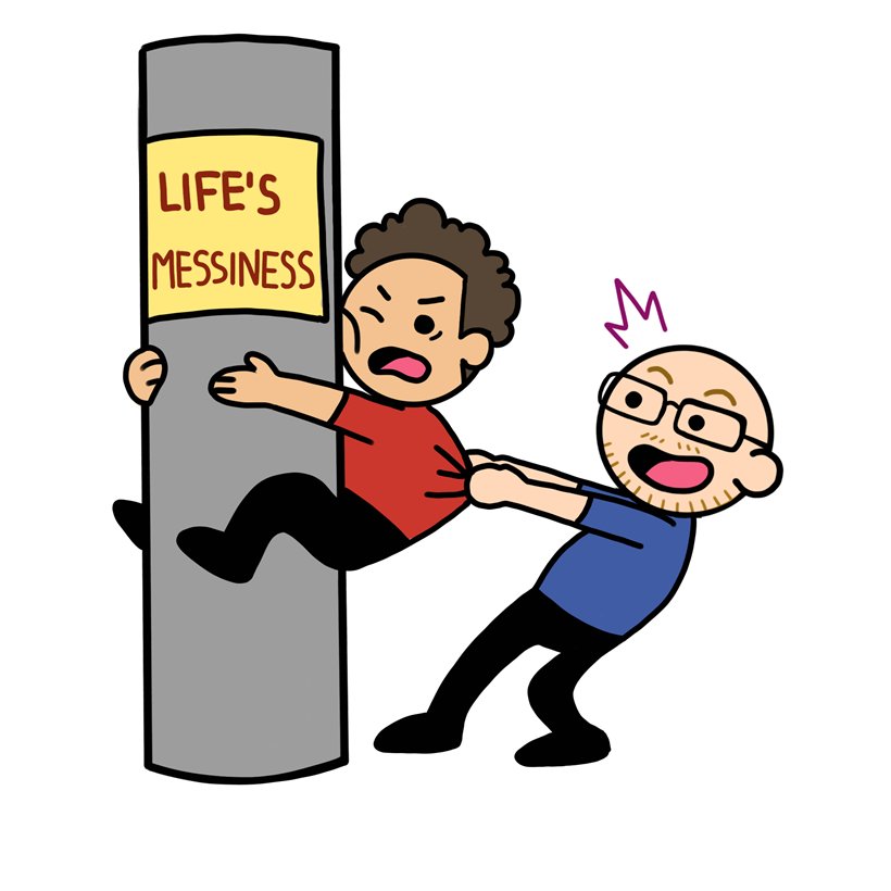 Adam pulling someone free from Life's Messiness